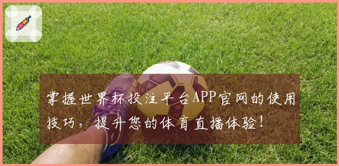 掌握世界杯投注平台APP官网的使用技巧，提升您的体育直播体验！